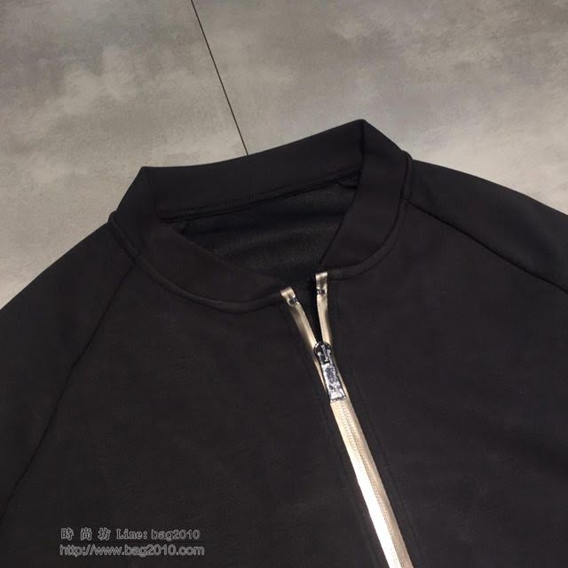 Armani男裝 19春夏新款 阿瑪尼黑色拉鏈短外套 男士套裝  tzy1653